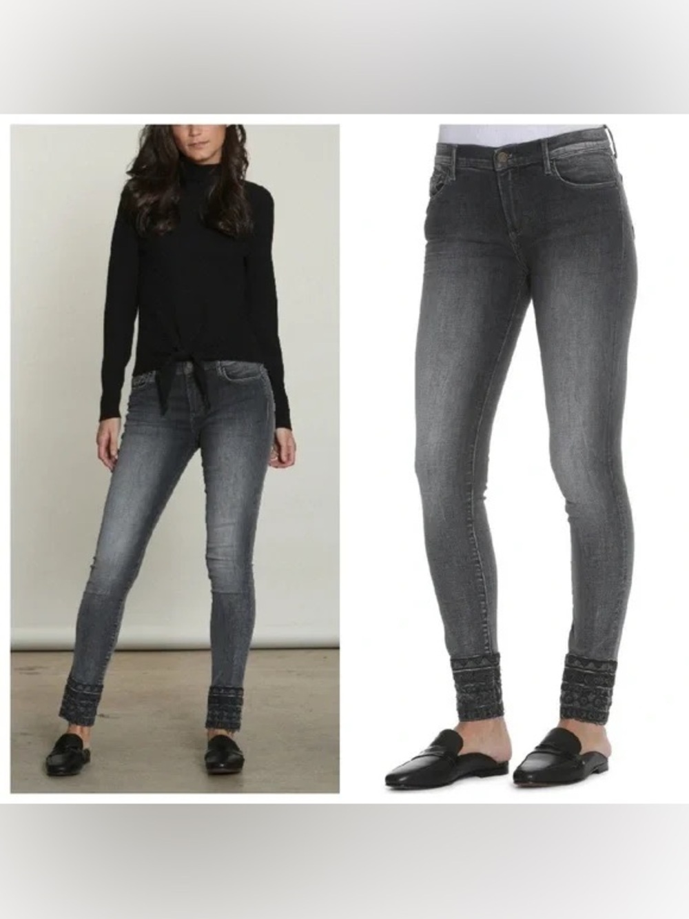 Driftwood Jackie Embroidered Skinny Jeans Size 32